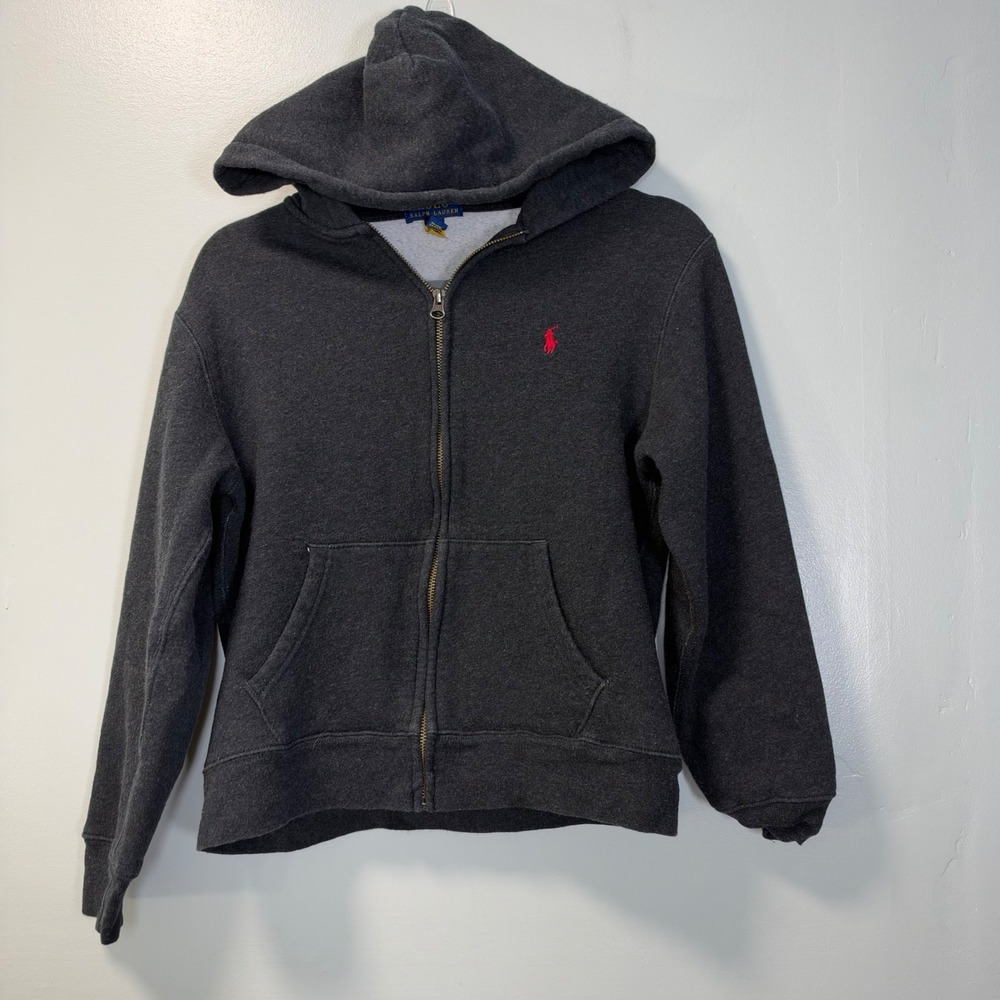 Polo Ralph Lauren Kids Large 14-16 Charcoal Gray Full Zip Hoodie